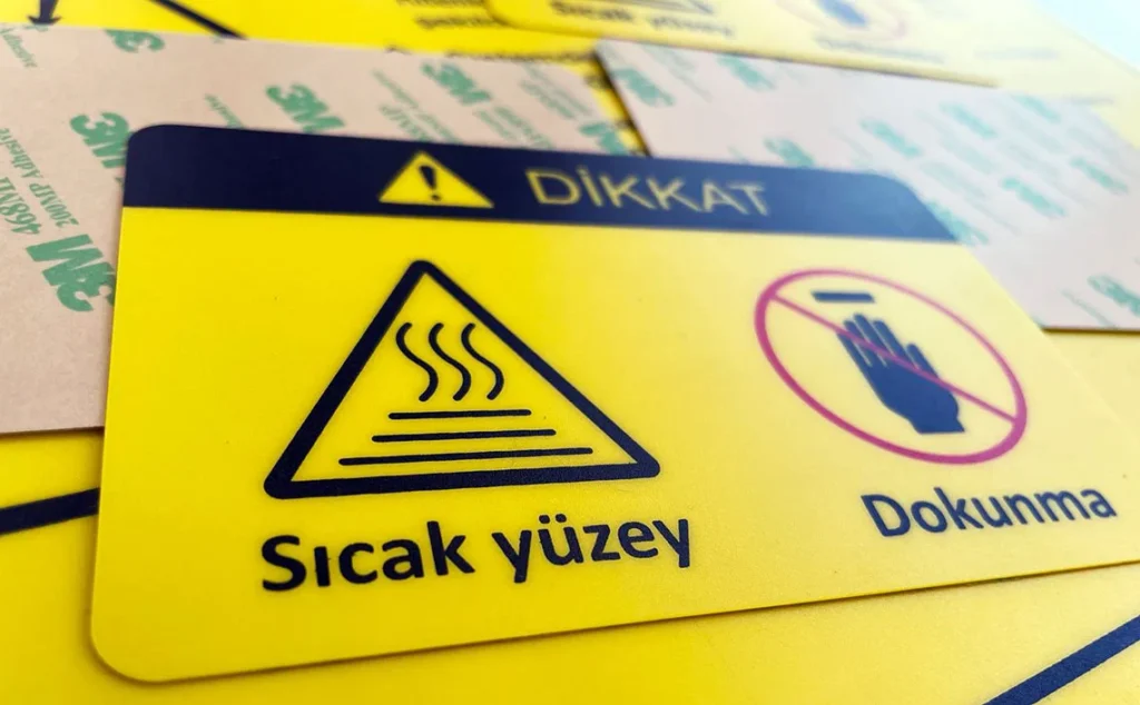 sicak yuzey etiketleri